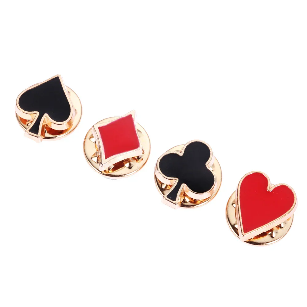Zinc Alloy Poker Card Collar Clips Brooch Set - Image 7
