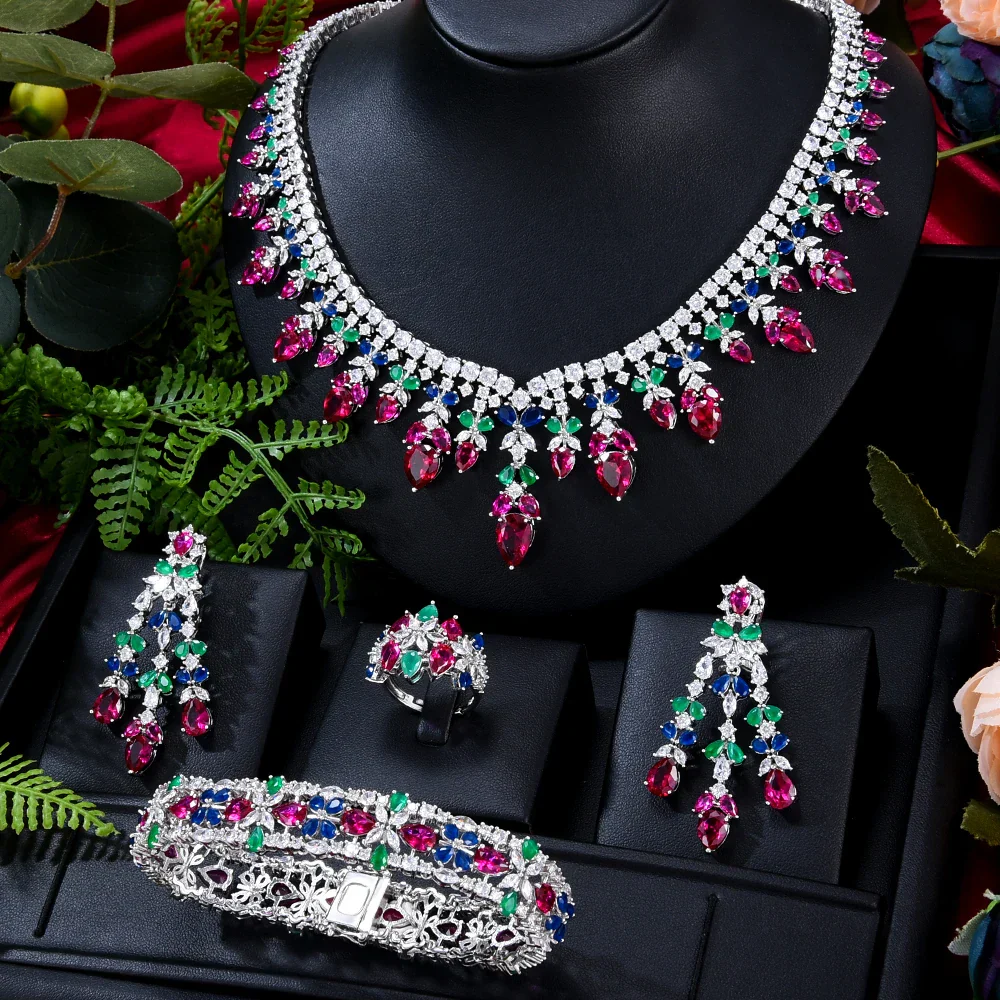Zircon Crystal Turquoise Luxury African Jewelry Gift Set - Image 6