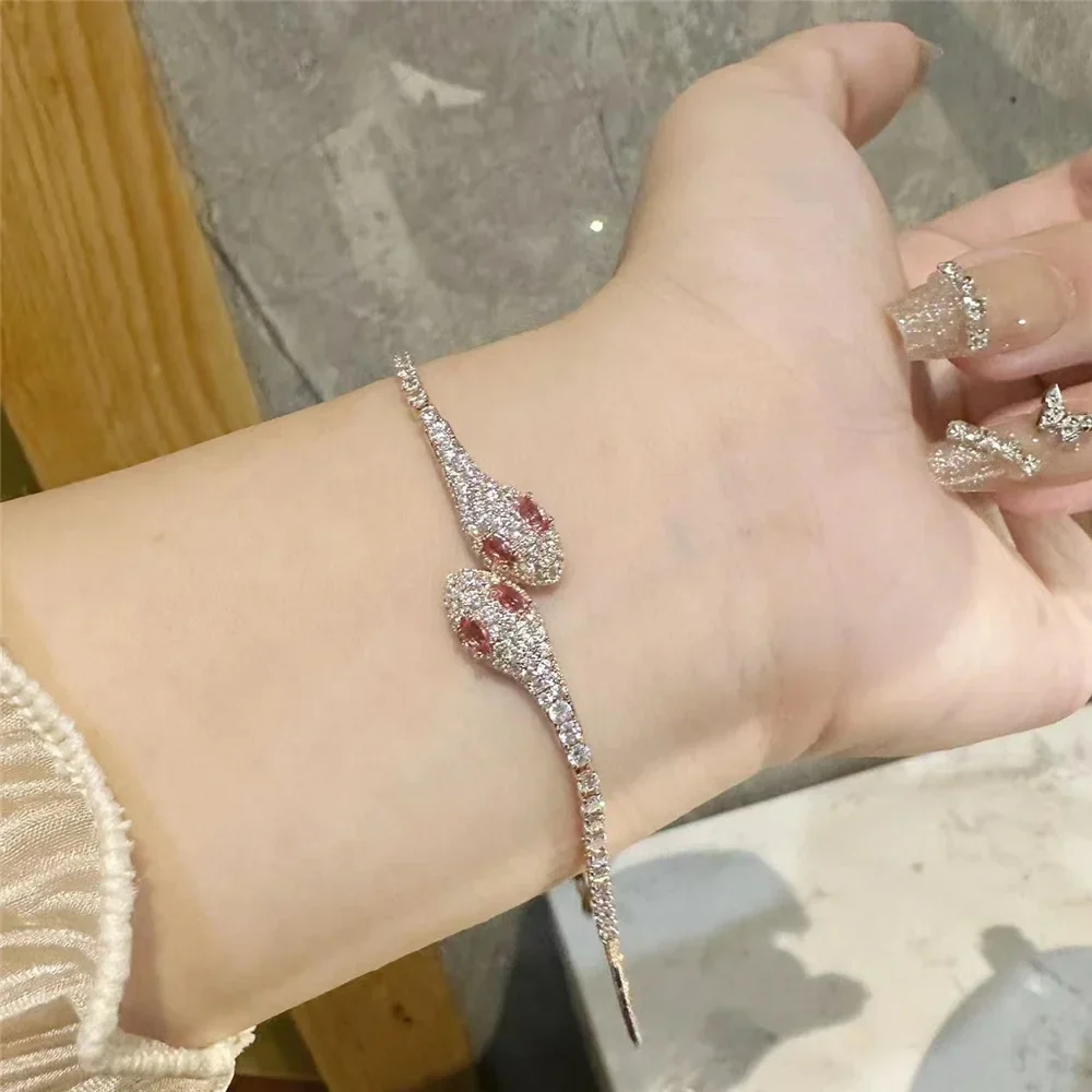 Zircon Stone Adjustable Snake Bracelet - Image 4