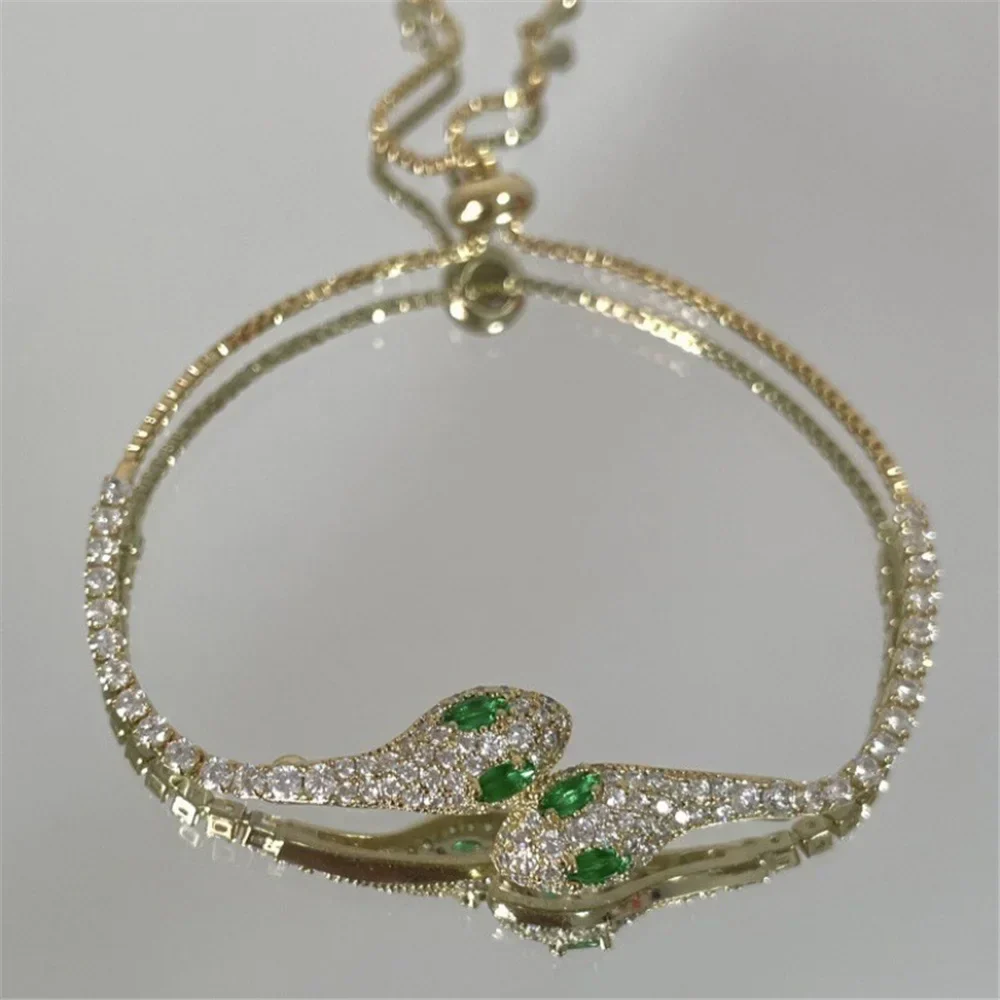Zircon Stone Adjustable Snake Bracelet - Image 5