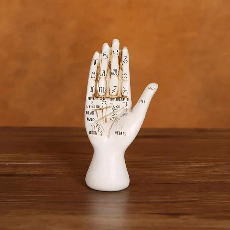 Zodiac Symbols Mystic Palmistry Hand Sculpture - Image 3